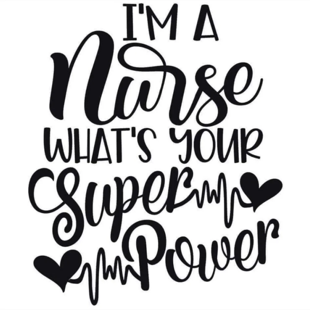 Nurse Super Power Vinyl Graphic Auto‎ Laptop Car Wall Decor Decal Bumper Sticker